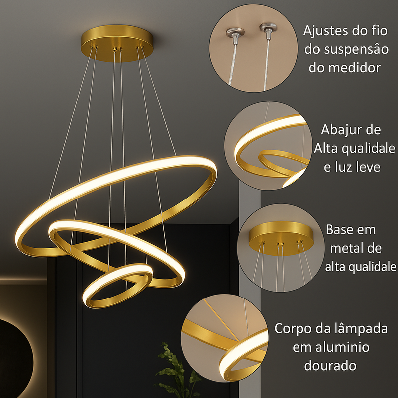Lustre Escandinavo - 3 Cores