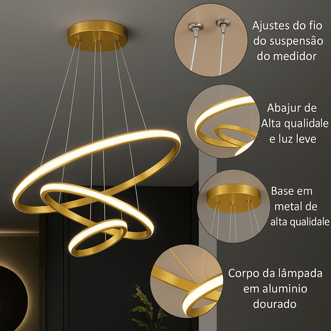 Lustre Escandinavo - 3 Cores