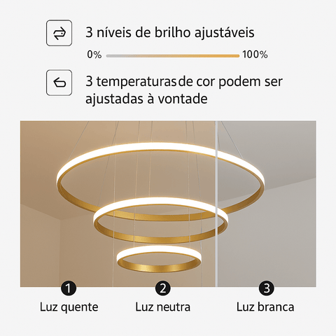 Lustre Escandinavo - 3 Cores