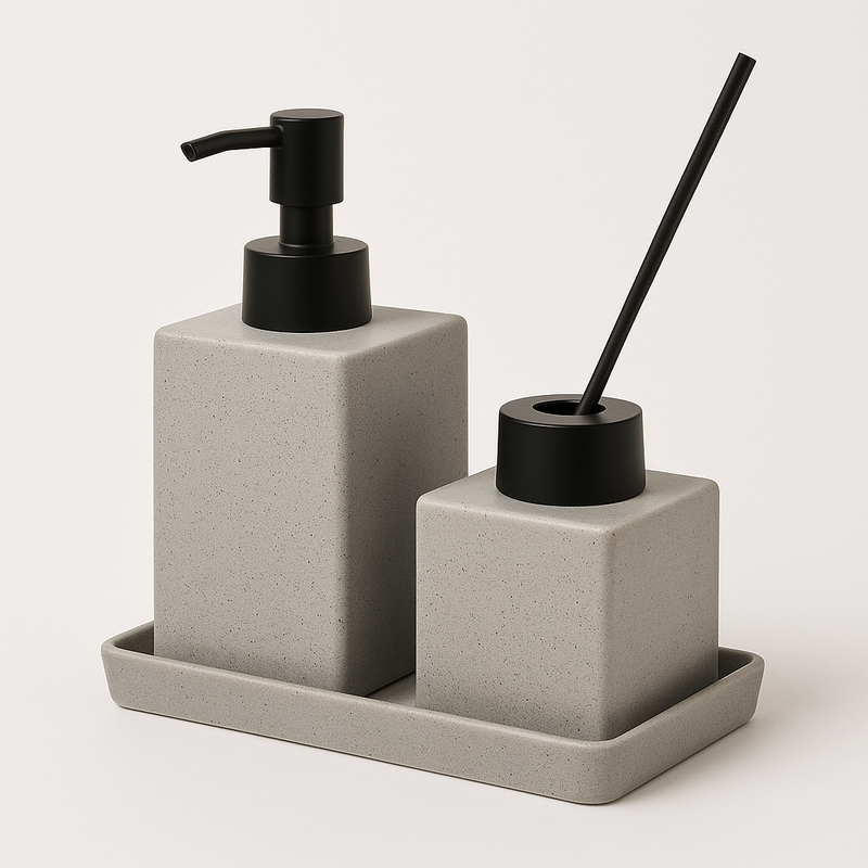 Kit Lavabo Banheiro -  Difusor Aromatizador em Cerâmica - Granilite