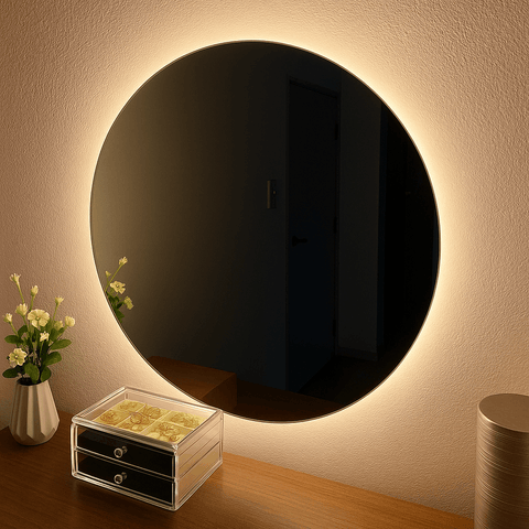 Espelho Fenda com LED - 60cm Retroiluminado Redondo