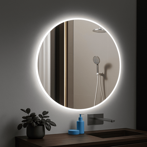 Espelho Fenda com LED - 60cm Retroiluminado Redondo