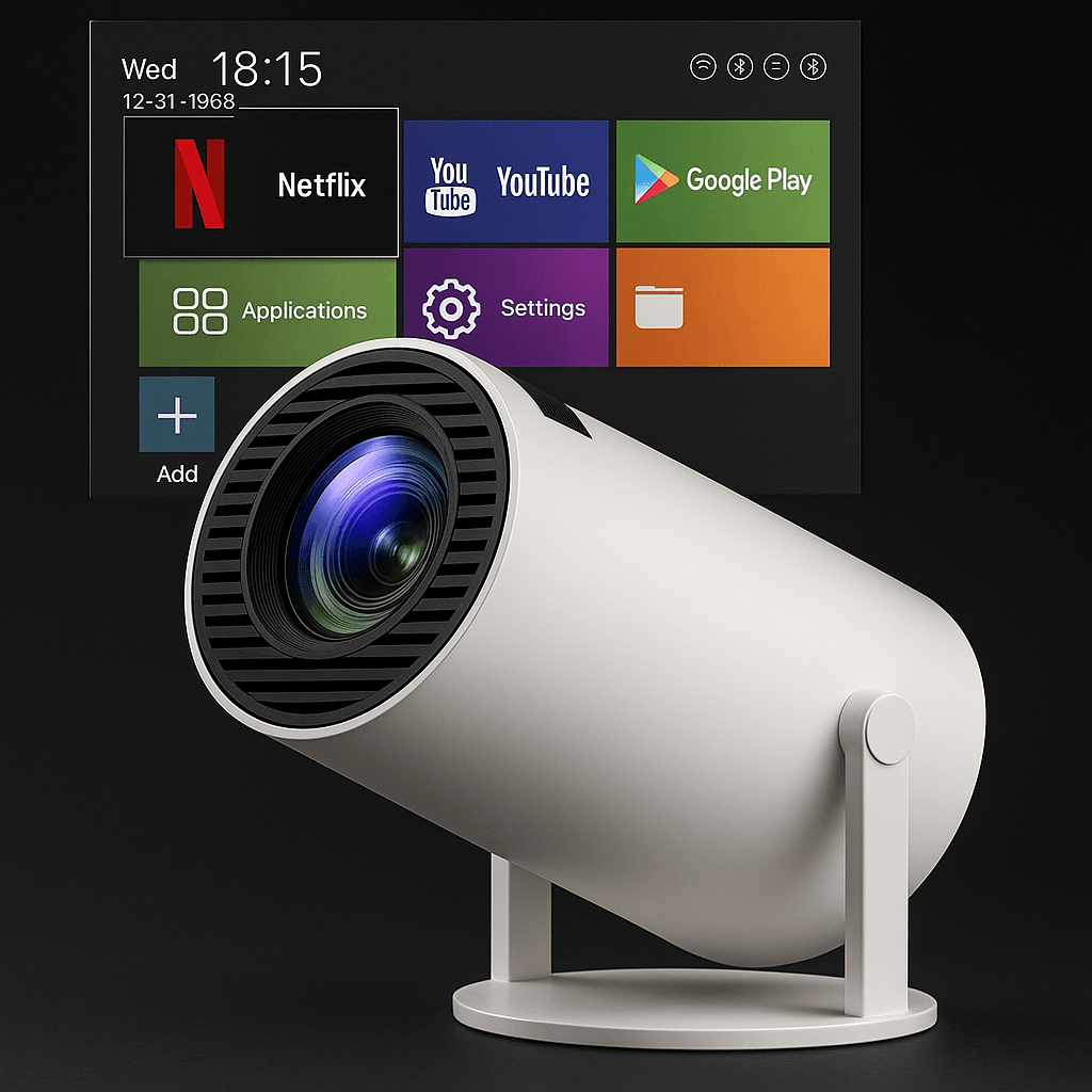 Projetor Portátil Cinemax – Android 11 - 4K HD 150 polegadas
