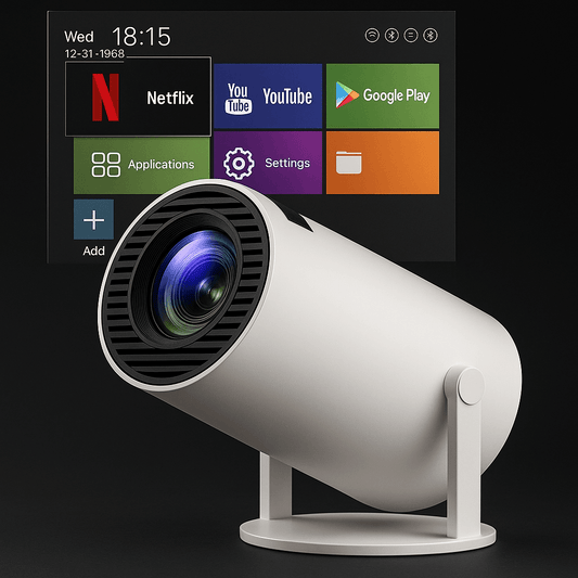 Projetor Portátil Cinemax – Android 11 - 4K HD 150 polegadas