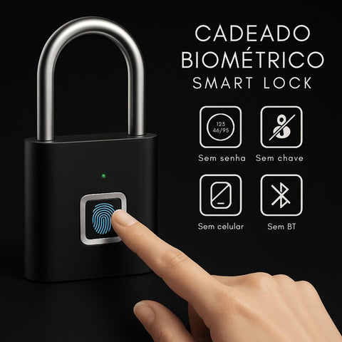 Cadeado Digital SmartLock – USB, Antirroubo e à Prova D'Água
