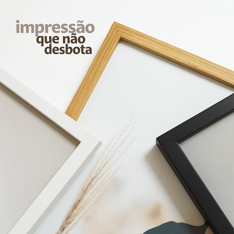 Kit 3 Quadros Decorativos com Moldura – Folhagem Costela de Adão
