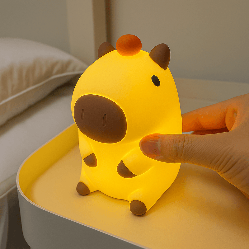 Luminária Capivara de Silicone – Luz Noturna Recarregável