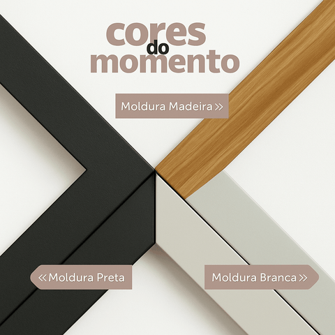 Kit 3 Quadros Decorativos com Moldura – Folhagem Costela de Adão