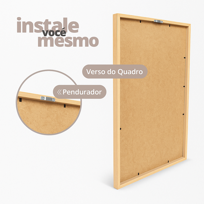 Kit 3 Quadros Decorativos com Moldura – Folhagem Costela de Adão