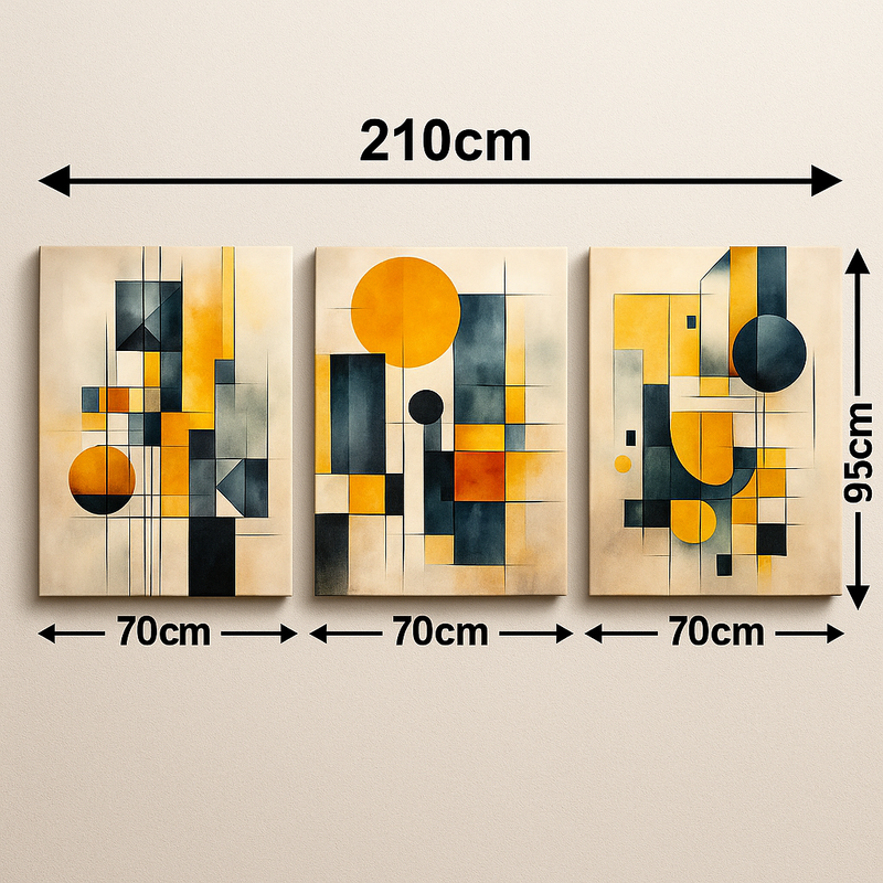 Kit de Quadros Decorativos Abstratos Geométricos