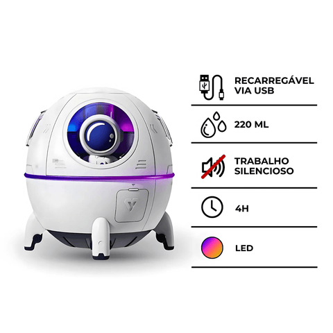 Cápsula Espacial Umidificador - 220ml - Led USB